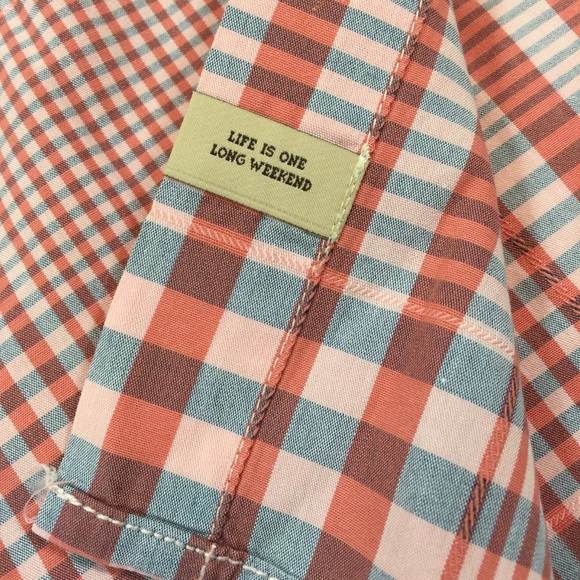 TOMMY BAHAMA | orange plaid button up shirt - Picture 5 of 10